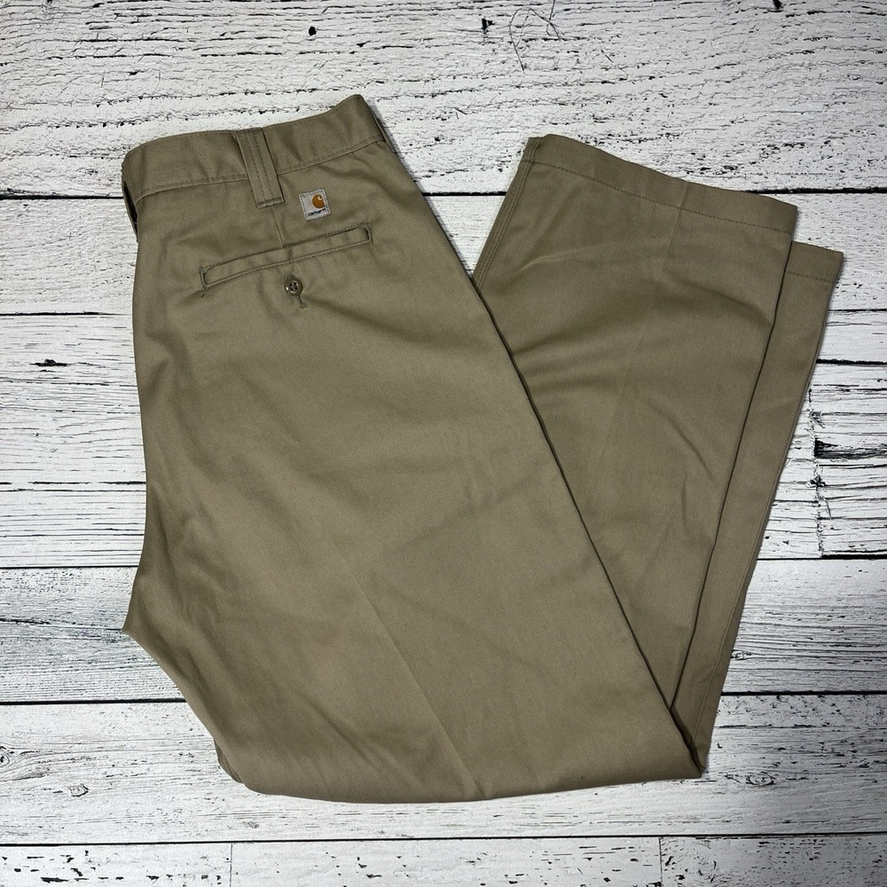Carhartt B290 KHI Blended Twill Pants Mens 36x30 Khaki Tan Work Trousers